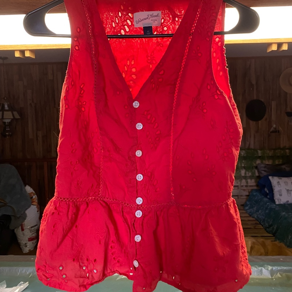 Red tank top